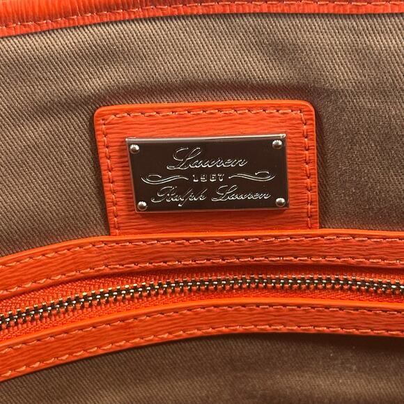 Lauren Ralph Lauren Orange Tote Bag with Wristlet - Picture 10 of 10